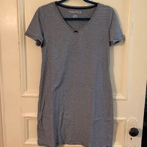 Navy/White Striped Nautica Nightie M